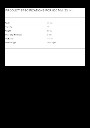 Cucharas de excavadoras Caterpillar 830 MM