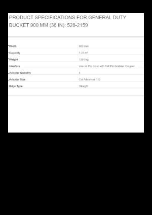 Cucharas de excavadoras Caterpillar 900 MM