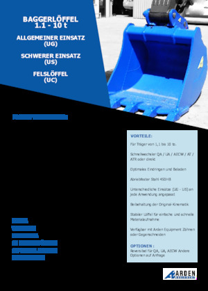 Cucharas de excavadoras Arden R10G22