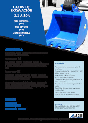 Cucharas de excavadoras Arden R10G22