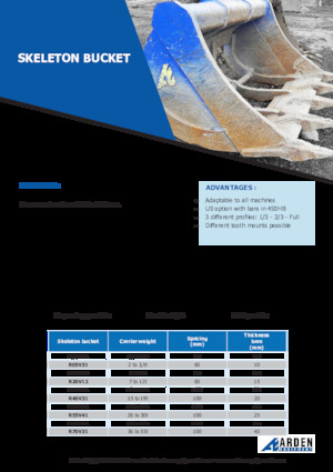 Cucharas de excavadoras Arden R05V11