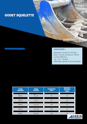 Cucharas de excavadoras Arden R70V31