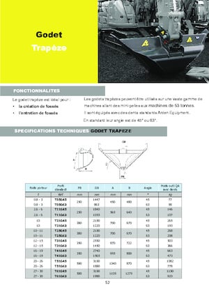 Cucharas de excavadoras Arden T25G45