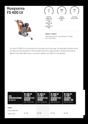 Cortadoras de suelo Husqvarna FS 400 LV