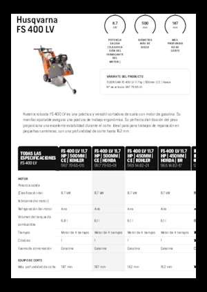 Cortadoras de suelo Husqvarna FS 400 LV