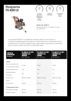 Cortadoras de suelo Husqvarna FS 400 LV