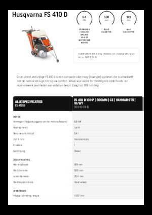 Cortadoras de suelo Husqvarna FS 410 D