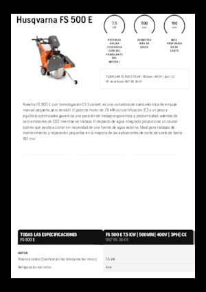 Cortadoras de suelo Husqvarna FS 500 E