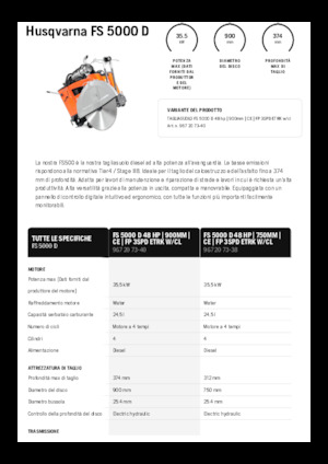 Cortadoras de suelo Husqvarna FS 5000 D