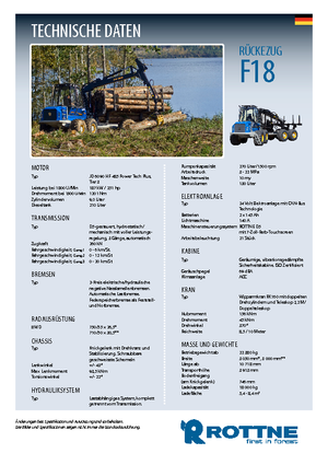 Cabezas tractoras (Forwarder) Rottne F 18