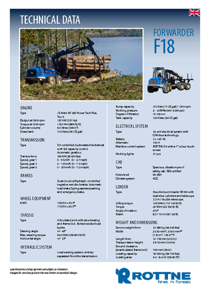 Cabezas tractoras (Forwarder) Rottne F 18