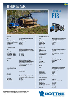 Cabezas tractoras (Forwarder) Rottne F 18