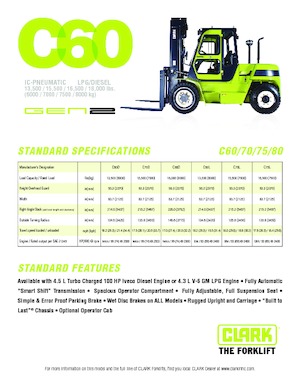 Carretillas elevadoras diesel Clark C 80 D