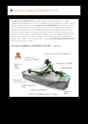 cortadoras frontales, discos sin acondirionadores Pronar PDF 301