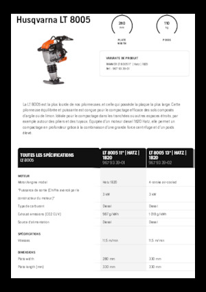 Apisonadores a gasolina y diesel Husqvarna LT 8005