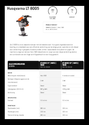 Apisonadores a gasolina y diesel Husqvarna LT 8005