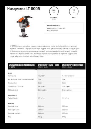 Apisonadores a gasolina y diesel Husqvarna LT 8005