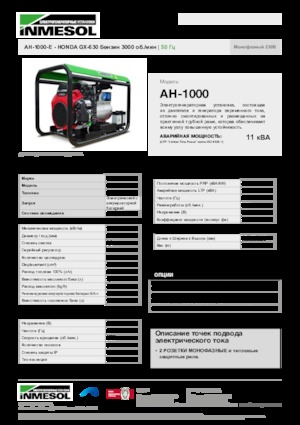 Grupos electrógenos, gasolina INMESOL AH-1000-E
