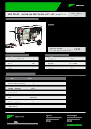 Grupos electrógenos, gasolina INMESOL AHS 500-E