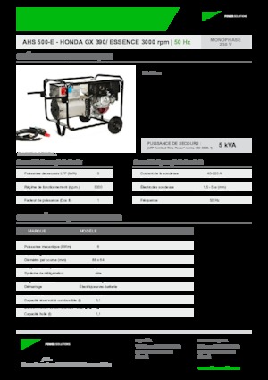 Grupos electrógenos, gasolina INMESOL AHS 500-E