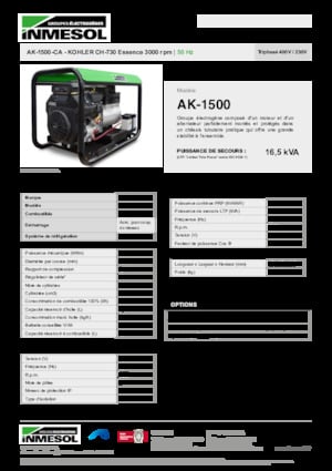 Grupos electrógenos, gasolina INMESOL AK 1500-CA