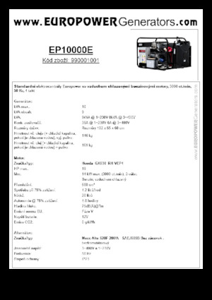 Grupos electrógenos, gasolina Europower EP10000E (MA)