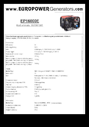 Grupos electrógenos, gasolina Europower EP16000E (S)