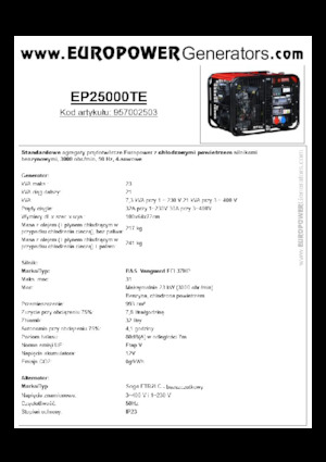 Grupos electrógenos, gasolina Europower EP25000TE (S)
