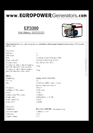 Grupos electrógenos, gasolina Europower EP3300 (MA)