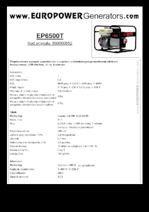 Grupos electrógenos, gasolina Europower EP6500T (S)