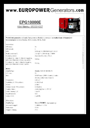 Grupos electrógenos, gasolina Europower EPG10000E (S)