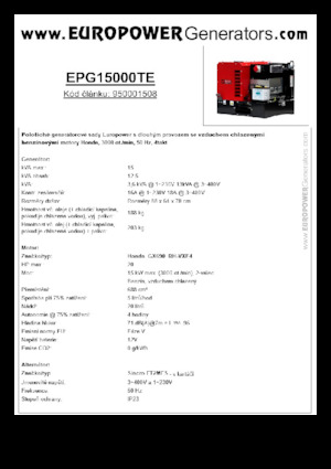 Grupos electrógenos, gasolina Europower EPG15000TE (S)