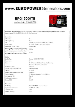 Grupos electrógenos, gasolina Europower EPG15000TE (S)
