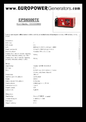 Grupos electrógenos, gasolina Europower EPS6500TE (S)