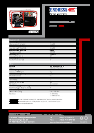 Grupos electrógenos, gasolina Endress ESE 1006 DBS-GT 