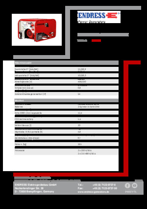 Grupos electrógenos, gasolina Endress ESE 1006 DHG-GT ES ISO Duplex