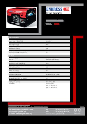 Grupos electrógenos, gasolina Endress ESE 1206 HS-GT ES