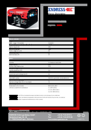 Grupos electrógenos, gasolina Endress ESE 1206 HS-GT ES
