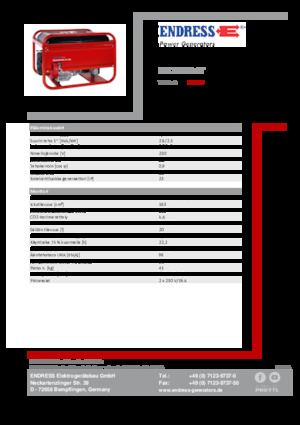 Grupos electrógenos, gasolina Endress ESE 206 HS-GT