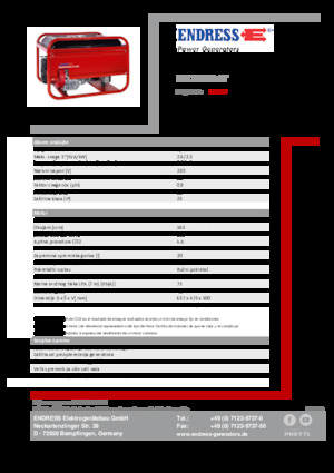 Grupos electrógenos, gasolina Endress ESE 206 HS-GT