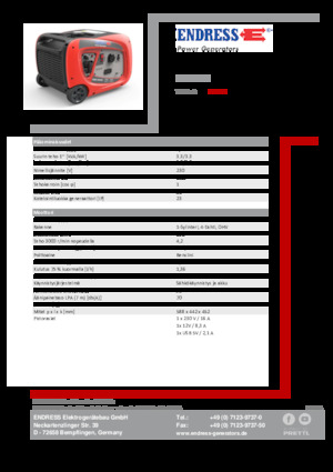 Grupos electrógenos, gasolina Endress ESE 3000i