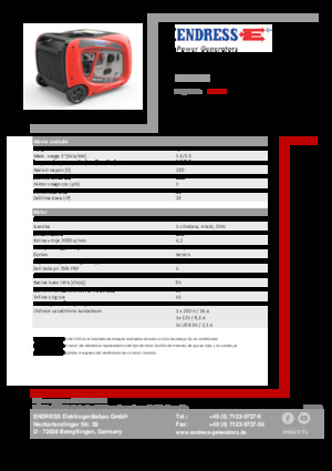 Grupos electrógenos, gasolina Endress ESE 3000i