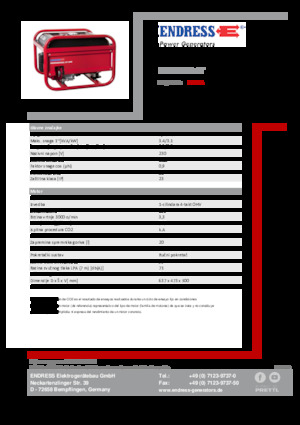Grupos electrógenos, gasolina Endress ESE 306 HS-GT