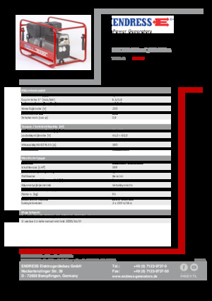 Grupos electrógenos, gasolina Endress ESE 704 SHS-AC / 60-200 A 
