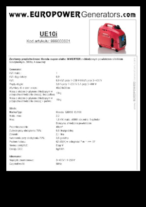 Grupos electrógenos, gasolina Europower EU10i