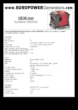 Grupos electrógenos, gasolina Europower EU30is