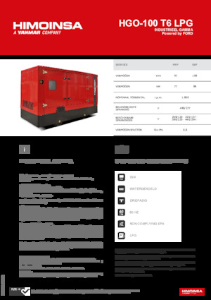 Grupos electrógenos, gasolina HIMOINSA HGO-100 T6 LPG
