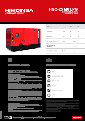 Grupos electrógenos, gasolina HIMOINSA HGO-25 M6 LPG