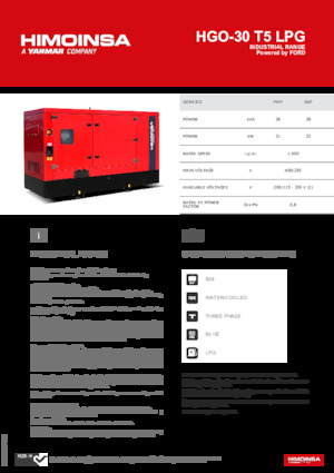 Grupos electrógenos, gasolina HIMOINSA HGO-30 T5 LPG