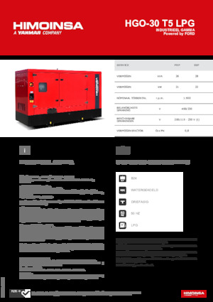 Grupos electrógenos, gasolina HIMOINSA HGO-30 T5 LPG